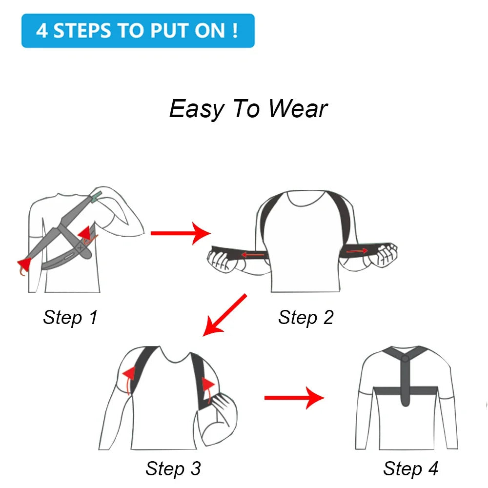 Back Posture Correction Belt Hunchback Corrector Adult Men and Women Sitting Posture Correction Belt Shoulder Straight Back SHOWLU FASHION STORE