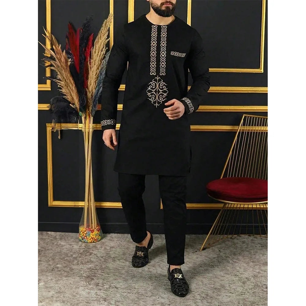 2025 new traditional men's suit luxury gentleman's shirt suit casual travel banquet men's two-piece set fashionable men's suit SHOWLU FASHION STORE