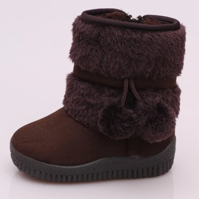 Children Girls Snow Boots Winter Comfortable Thick Warm Kids Boots Lobbing Ball Thick Kids Autumn Cute Boys Boots Princess Shoes SHOWLU FASHION STORE