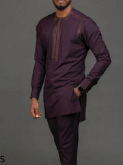 2025 New men's suit, white pocket, 2-piece set, luxury wedding casual suit, traditional African style of ethnic minorities