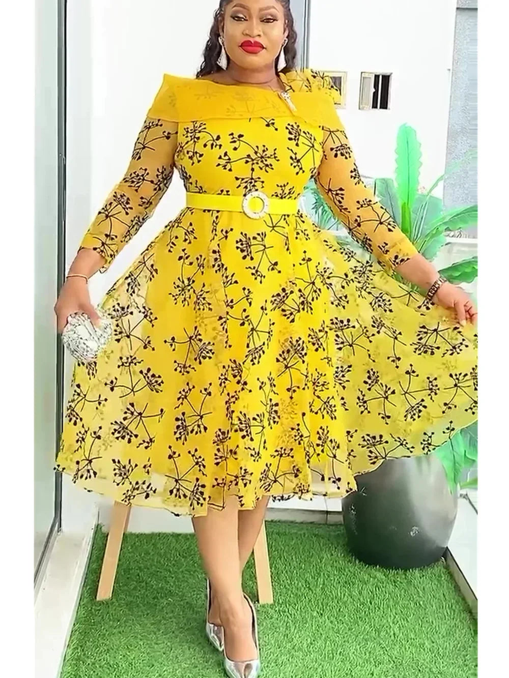 2025 Elegant African Dresses for Women Africa Clothing Plus Size Wedding Party Dress Dashiki Ankara Office Lady Outfit Robe SHOWLU FASHION STORE