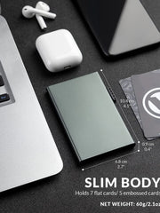 Card Holder Wallet Minimalist Slim Metal RFID Blocking Card Protector Pop Up Credit Card Wallets for Men