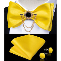 Pink Plaid Solid Men's Self Tie Bow Tie Silk Jacquard Woven Wedding Party Bowtie Hanky Brooch Set Men Butterfly Necktie DiBanGu SHOWLU FASHION STORE