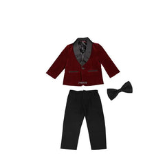 Kids 1 Year Birthday Dress Baby Boys Velvet Blazer Jacket Pants Photograph Suit Children Formal Wedding Performance Evening Wear
