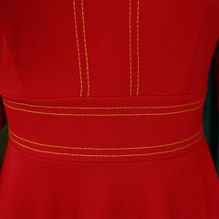 Elegant Party Dresses for Women 2024 Luxury O Neck Three Quarter Sleeve High Waisted Pleated A Line Mid Calf Birthday Dress Robe