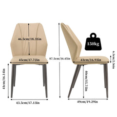 Upholstered PU Leather Dining Chair Set of 2 Kitchen High Back Armless Side Dinner Chairs for Living Room, Kitchen SHOWLU FASHION STORE