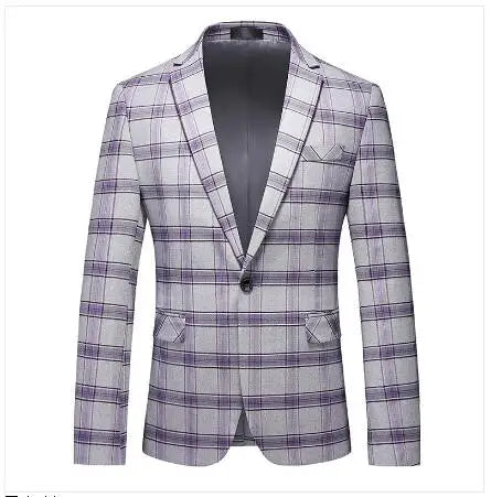 Single Breasted Plaid Suit Men's Clothing Fashion Simple Men Business Social Wedding Party Tuxedo Dress Blazers Jacket SHOWLU FASHION STORE