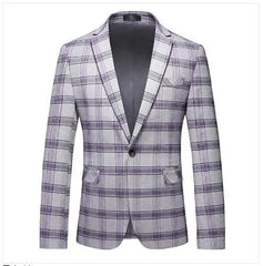 Single Breasted Plaid Suit Men's Clothing Fashion Simple Men Business Social Wedding Party Tuxedo Dress Blazers Jacket SHOWLU FASHION STORE