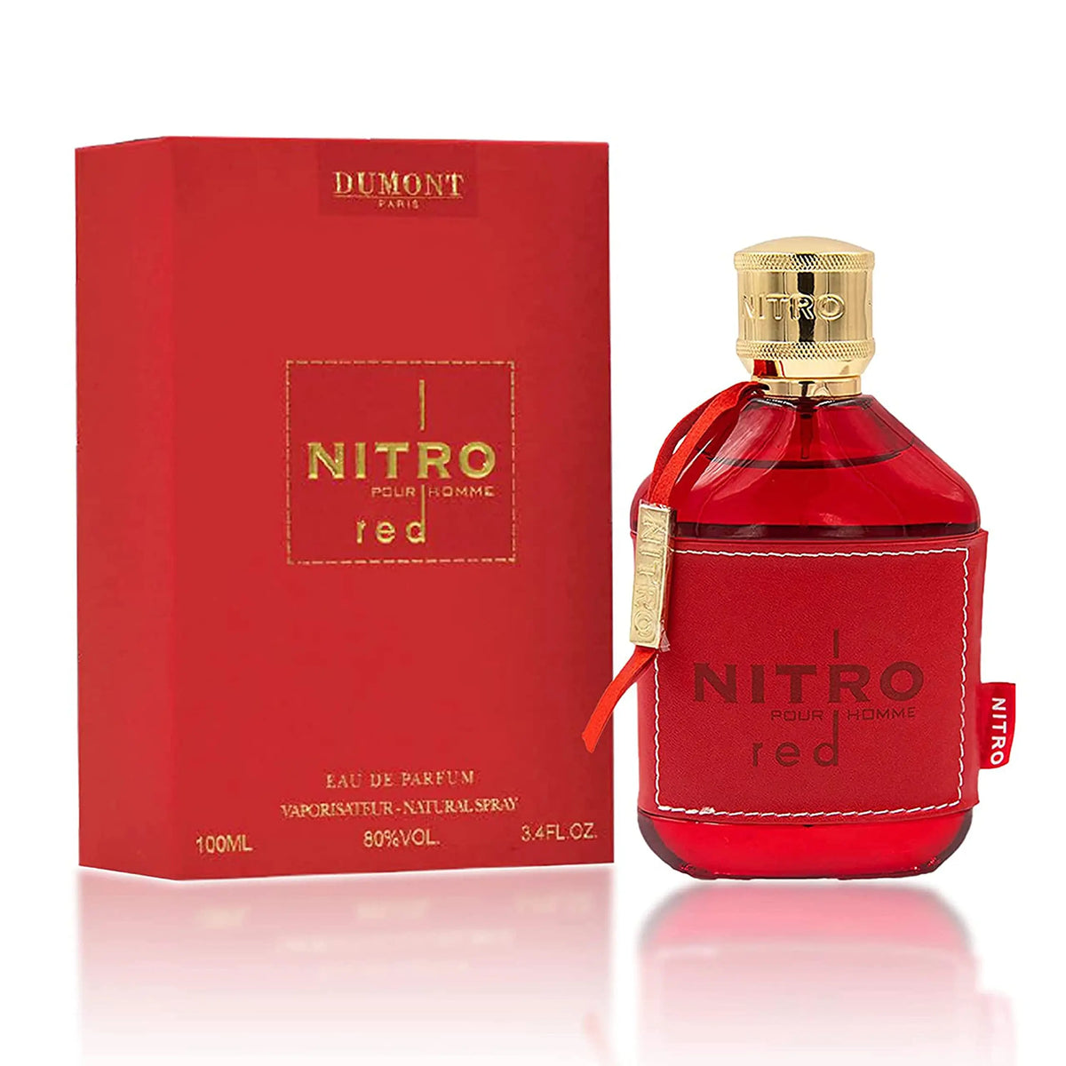 Dumont NITRO RED 3.4oz Eau De Parfum Luxury Perfume for Men Fruit Woody Floral & Masculine Fragrance - Long Lasting