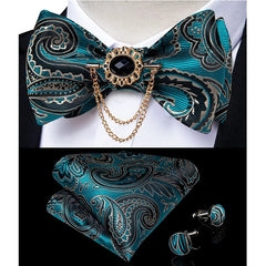 Pink Plaid Solid Men's Self Tie Bow Tie Silk Jacquard Woven Wedding Party Bowtie Hanky Brooch Set Men Butterfly Necktie DiBanGu SHOWLU FASHION STORE