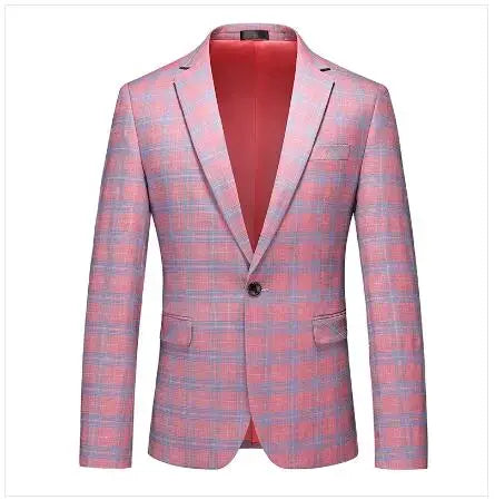 Single Breasted Plaid Suit Men's Clothing Fashion Simple Men Business Social Wedding Party Tuxedo Dress Blazers Jacket SHOWLU FASHION STORE