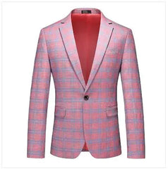 Single Breasted Plaid Suit Men's Clothing Fashion Simple Men Business Social Wedding Party Tuxedo Dress Blazers Jacket SHOWLU FASHION STORE
