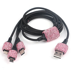 Car Charger Diamond-mounted Car Phone Safety Hammer Charger Dual USB Fast-Charged Diamond Car Phone Aluminum Alloy Charger