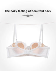 Rabbit Ears Big Chest Small Thin Bra French Underwear Soft Underwire Sexy European and American Embroidery Bra Set for Women SHOWLU FASHION STORE