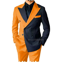 New Style Slim Fit Men Suits 2 Piece Groom Tuxedos Peak Lapel Double Breasted Blazer Pants Sets Prom Business Costume Homme SHOWLU FASHION STORE