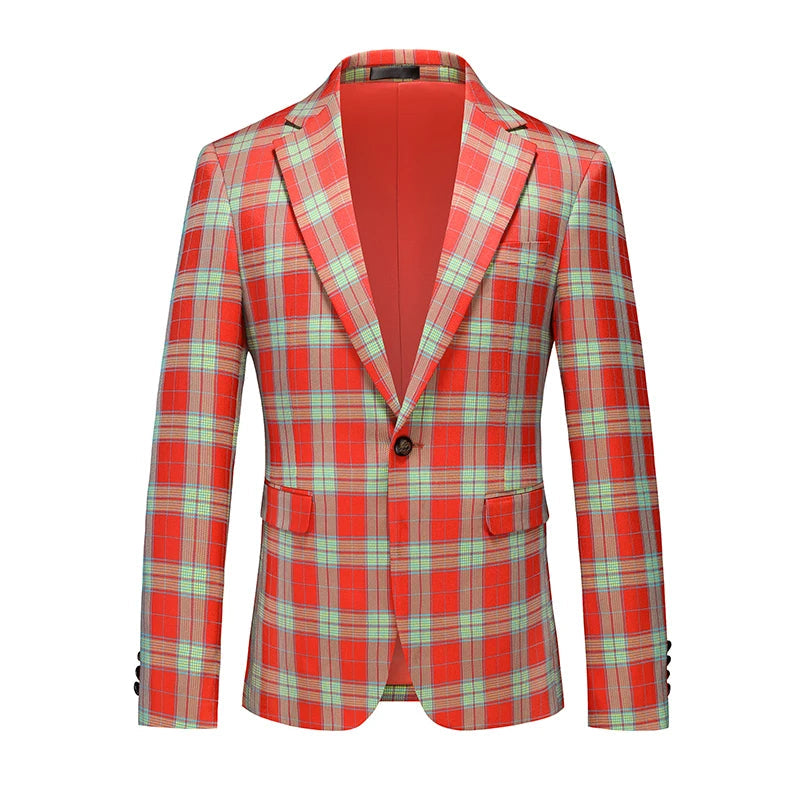 Single Breasted Plaid Suit Men's Clothing Fashion Simple Men Business Social Wedding Party Tuxedo Dress Blazers Jacket SHOWLU FASHION STORE