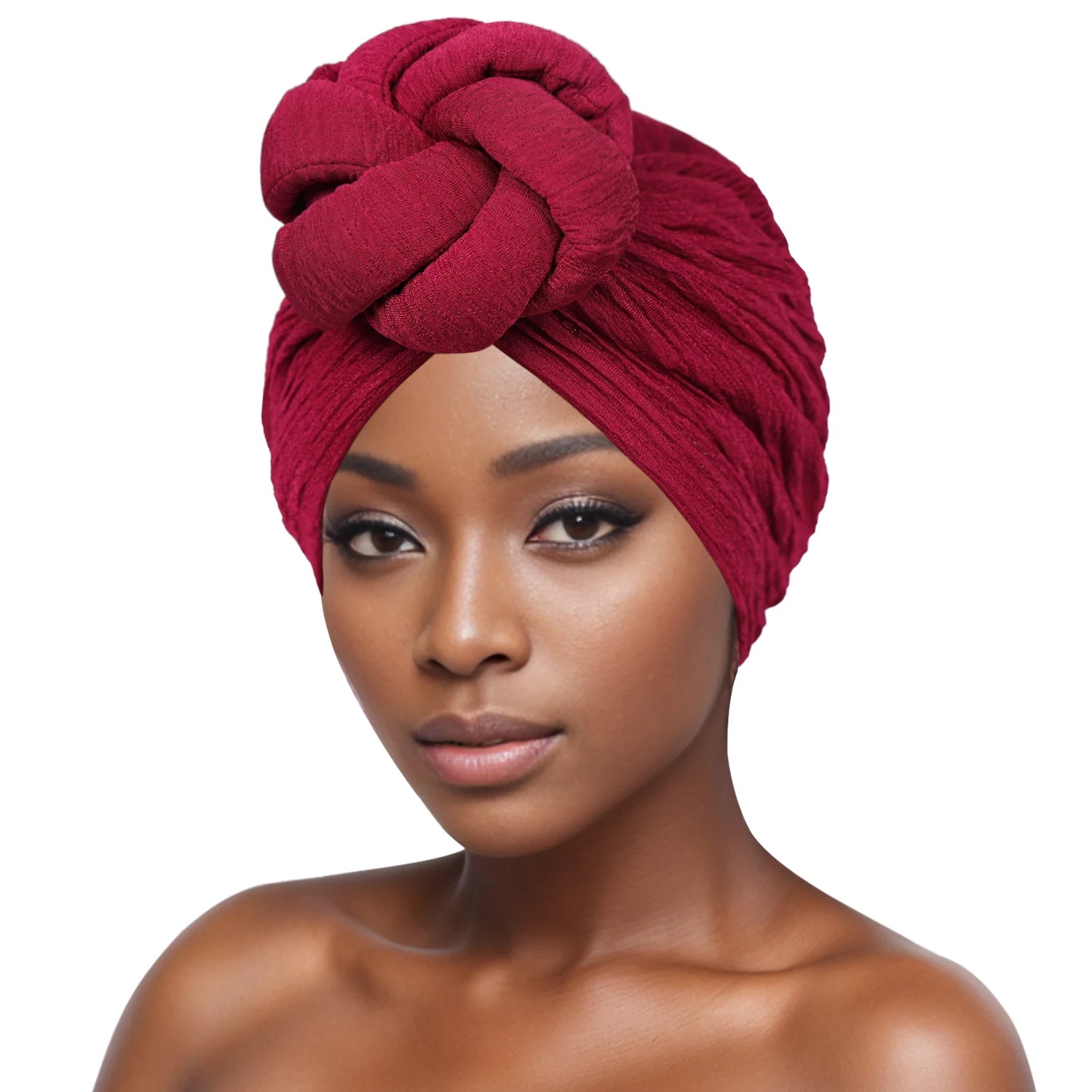 Women's Fashion Turbans New Bubble Cloth Large Plate Flower Elastic Leisure Comfortable and Breathable Daily Hat Headband Hat SHOWLU FASHION STORE