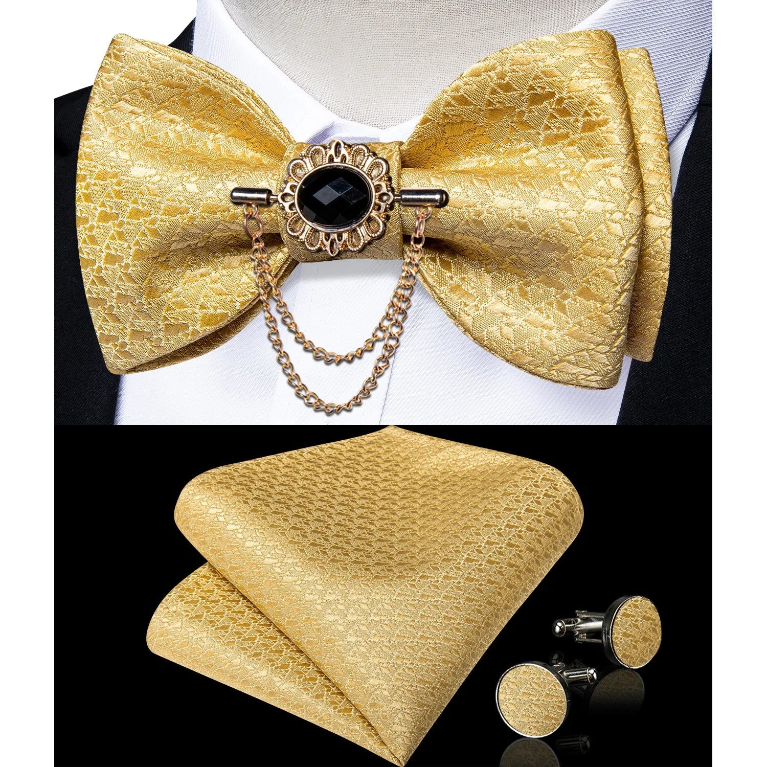 Pink Plaid Solid Men's Self Tie Bow Tie Silk Jacquard Woven Wedding Party Bowtie Hanky Brooch Set Men Butterfly Necktie DiBanGu SHOWLU FASHION STORE