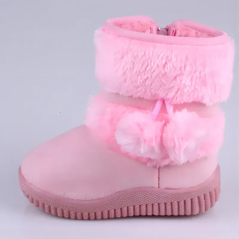 Children Girls Snow Boots Winter Comfortable Thick Warm Kids Boots Lobbing Ball Thick Kids Autumn Cute Boys Boots Princess Shoes SHOWLU FASHION STORE