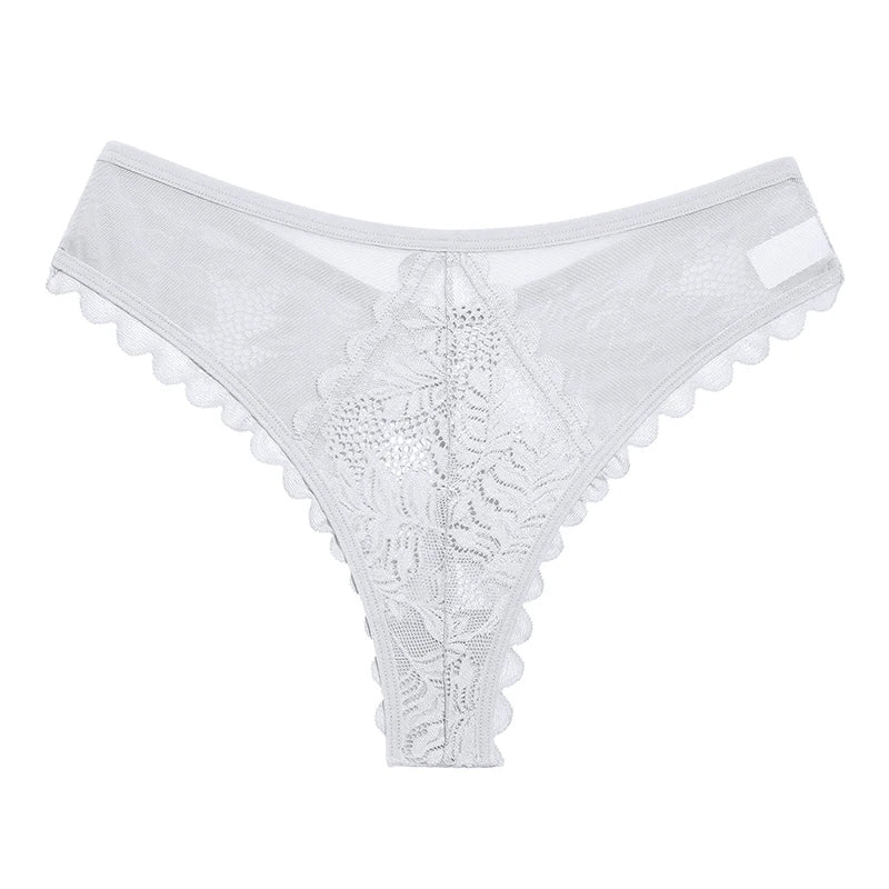 Lace Underwear Women's Panties Sexy Low-Waist Thong Hollow Out G String Female Underpant Solid Comfortable Female Lingerie SHOWLU FASHION STORE