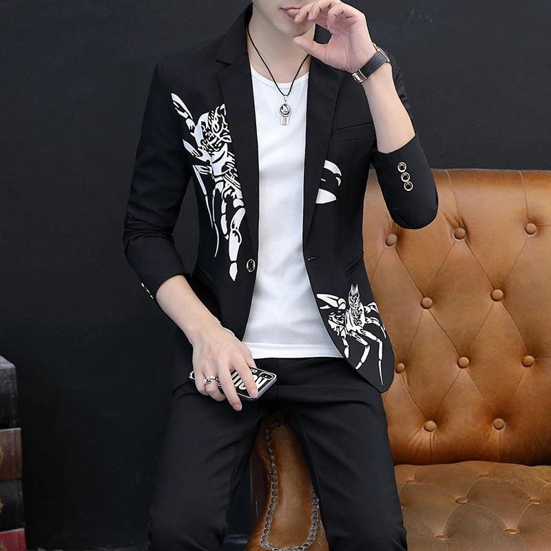New two-piece suit (suit + western pants) slim and handsome Korean version of the suit business casual handsome suit men's suit SHOWLU FASHION STORE