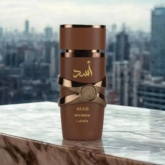 Lattafa Asad Bourbon Eau De Parfum Spray 3.4 oz (100ml) Unisex New in Box Sealed Original