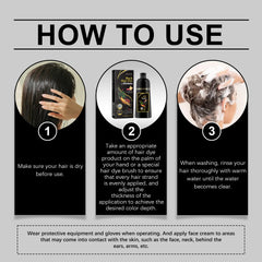 3 In 1 Hair Dye Black Shampoo Gray Hair to Dark Brown Black Repair Dry Hair Deep Nourishing Cleaning Restoration Hair Care