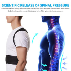 Back Brace Posture Corrector Belt for Women & Men Back Lumbar Support, Adjustable Shoulder Posture Support for Improve Scoliosis SHOWLU FASHION STORE