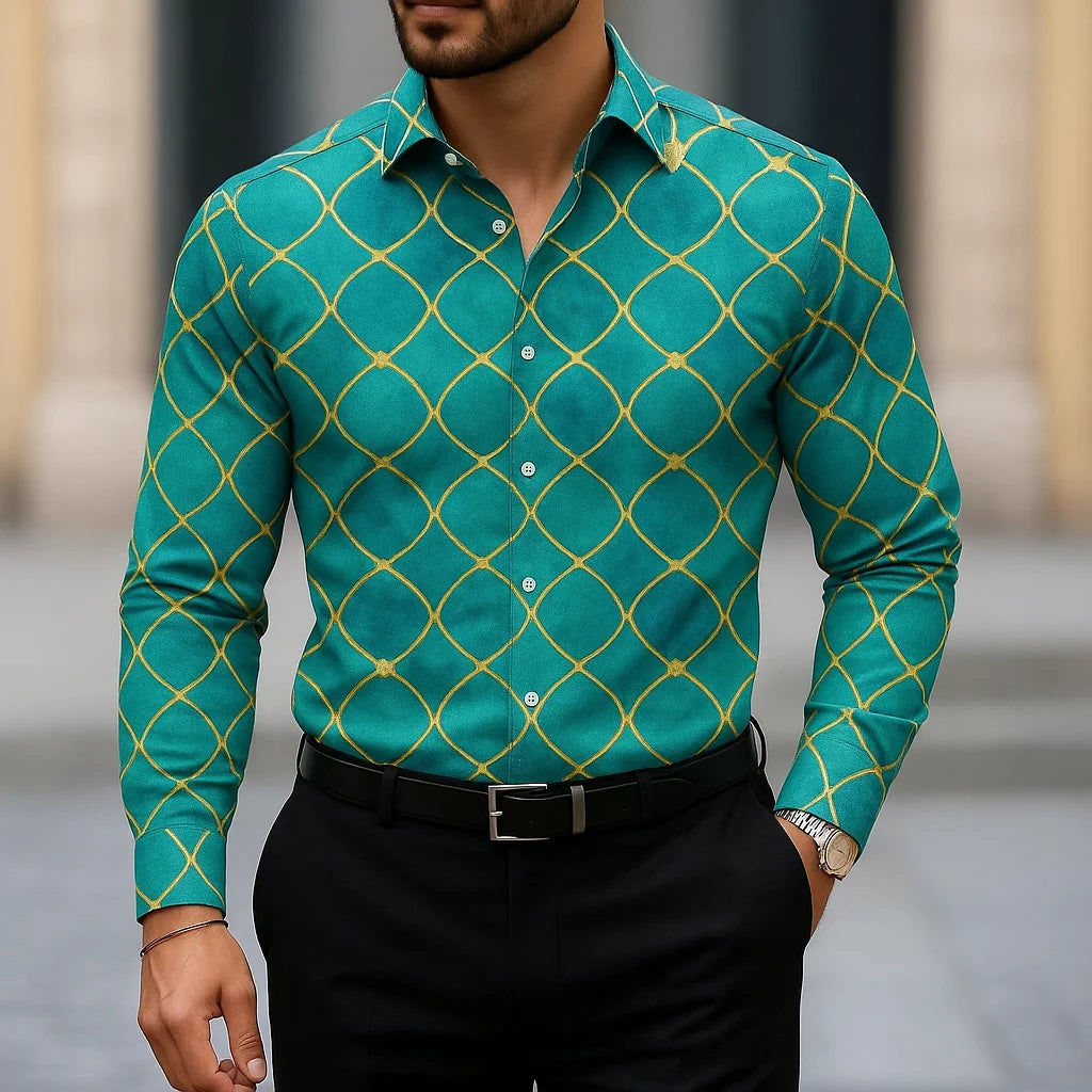 Men's Long Sleeve Shirt Casual Slim Fit striped design Shirt