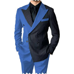 New Style Slim Fit Men Suits 2 Piece Groom Tuxedos Peak Lapel Double Breasted Blazer Pants Sets Prom Business Costume Homme SHOWLU FASHION STORE