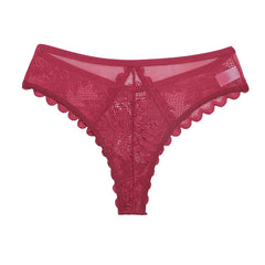 Lace Underwear Women's Panties Sexy Low-Waist Thong Hollow Out G String Female Underpant Solid Comfortable Female Lingerie SHOWLU FASHION STORE