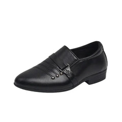 Children's Leather Shoes for Boys Toddler Kids Party Wedding Formal Performance Shoes School All-match Black White Loafers Shoes SHOWLU FASHION STORE