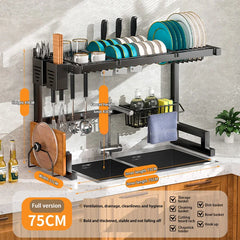 Thickened Multifunctional Dish Drain Rack Simple Kitchen Accessories Stainless Steel Kitchen Sink Storage Rack Utensil Holder