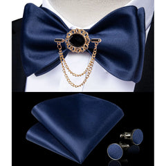 Pink Plaid Solid Men's Self Tie Bow Tie Silk Jacquard Woven Wedding Party Bowtie Hanky Brooch Set Men Butterfly Necktie DiBanGu SHOWLU FASHION STORE