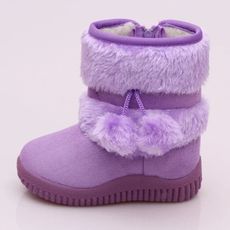 Children Girls Snow Boots Winter Comfortable Thick Warm Kids Boots Lobbing Ball Thick Kids Autumn Cute Boys Boots Princess Shoes SHOWLU FASHION STORE