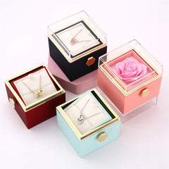 2024 New Valentine's Day Gift Double Heart Bracelets for Women Custom Engraved Name Steel Bracelets Eternal Rose Box Wedding Box SHOWLU FASHION STORE