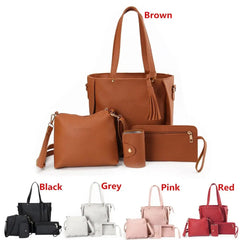4Pcs/set Leather Crossbody Bags Women Bag Set Pattern Portable Fashion Shoulder Bags Purse Ladies PU Crossbody Bag SHOWLU FASHION STORE