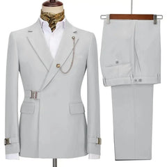 Elegant Men's Suits 2 Pieces Blazer Pants Italian Design Notched Lapel Party Wedding Slim Fit Costume Homme (Blazer+Pants)