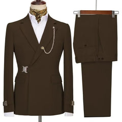 Elegant Men's Suits 2 Pieces Blazer Pants Italian Design Notched Lapel Party Wedding Slim Fit Costume Homme (Blazer+Pants)