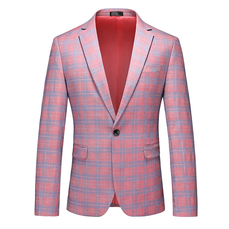 Single Breasted Plaid Suit Men's Clothing Fashion Simple Men Business Social Wedding Party Tuxedo Dress Blazers Jacket SHOWLU FASHION STORE