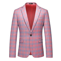 Single Breasted Plaid Suit Men's Clothing Fashion Simple Men Business Social Wedding Party Tuxedo Dress Blazers Jacket SHOWLU FASHION STORE