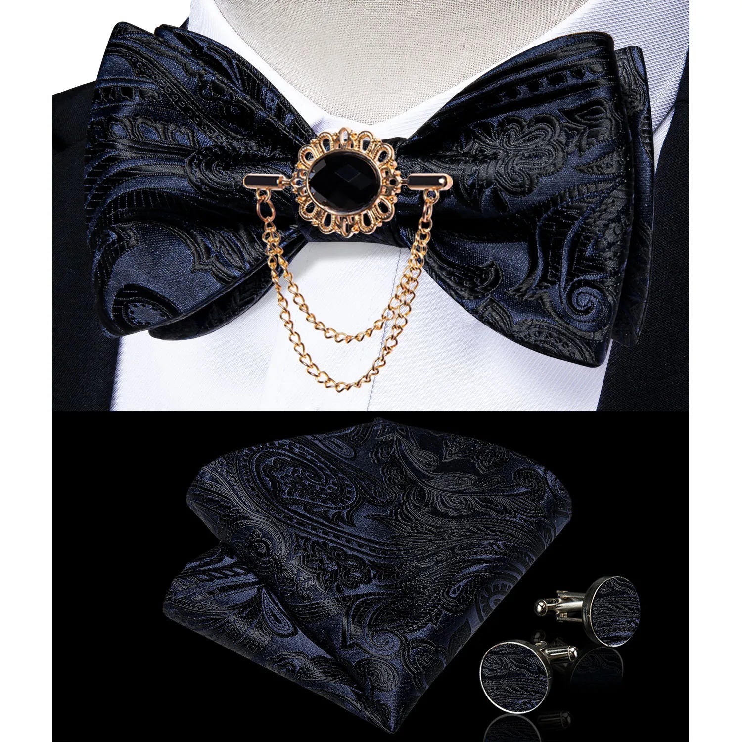 Pink Plaid Solid Men's Self Tie Bow Tie Silk Jacquard Woven Wedding Party Bowtie Hanky Brooch Set Men Butterfly Necktie DiBanGu SHOWLU FASHION STORE