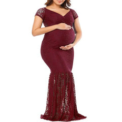 Maternity's Mermaid Maternity Dresses Photography Props Sexy Lace Maxi Gown For Photo Shoots Women Pregnancy Dress Clothes