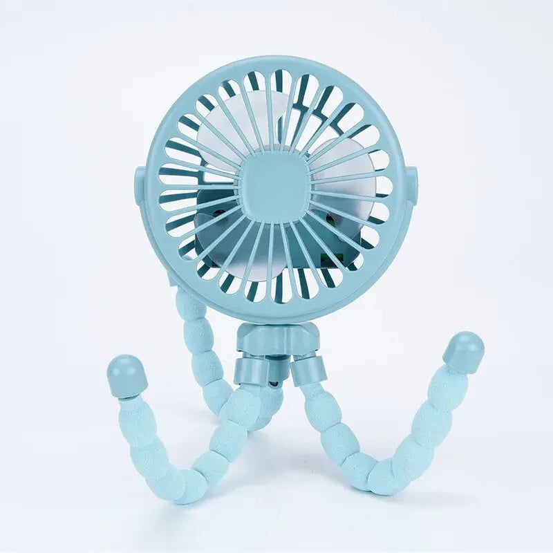 Multi Functional Student Baby Stroller Portable USB Rechargeable Lithium Battery Octopus Mini Fan