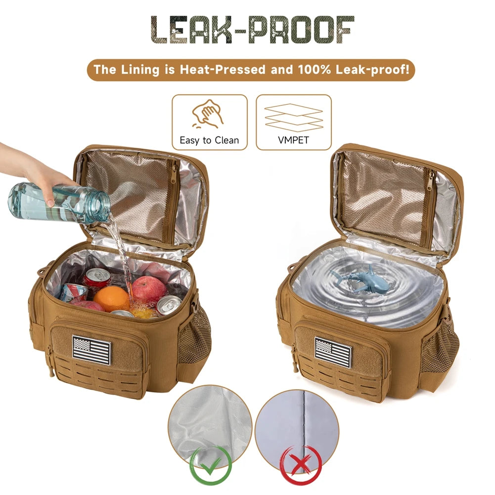 Tactical Lunch Bag for Men Outdoor Heavy Duty Lunch Box Work Leakproof Insulated Durable Thermal Cooler Bag Meal Camping Picnic SHOWLU FASHION STORE