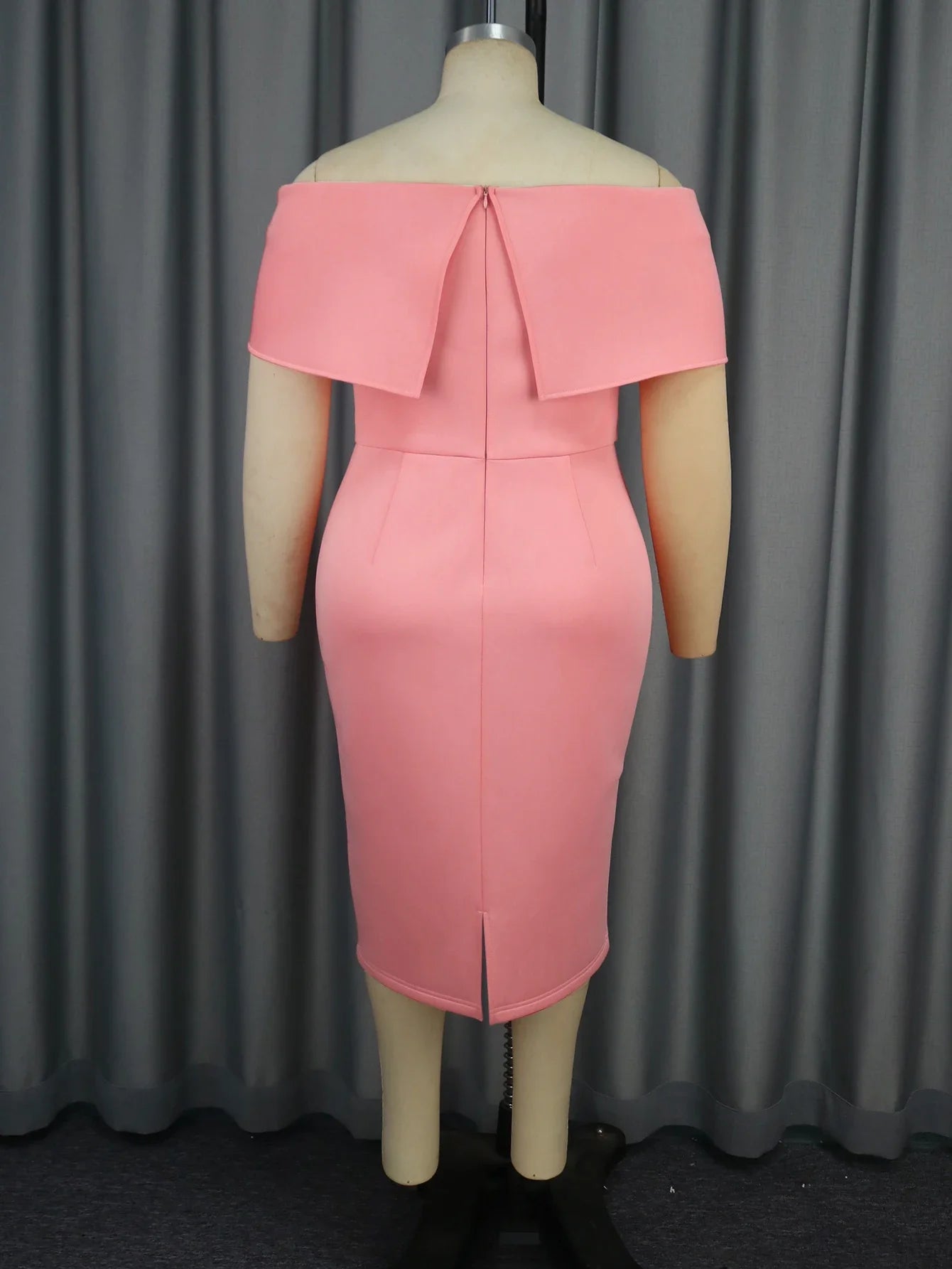 Pink Off Shoulder Dresses for Women Diamond Decoration Slim Fit Package Hip Birthday Wedding Guest Midi Pencil Dress 2025 New SHOWLU FASHION STORE