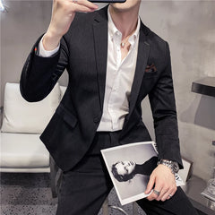 British Style Business Fashion Casual Suit Two-piece (jacket+pants) 2023 Spring New Men's Wedding Dress Large Size 6XL 7XL