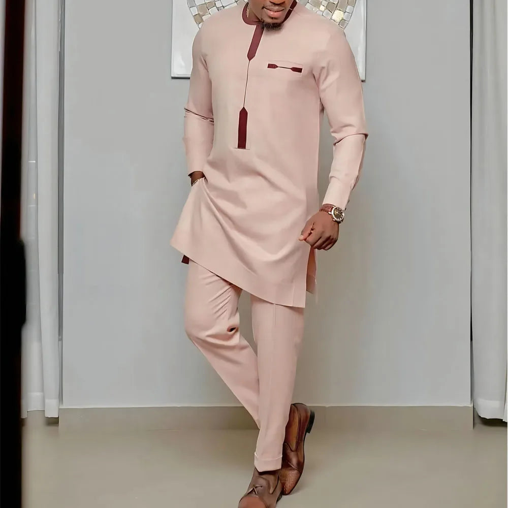 2025 new traditional men's suit luxury gentleman's shirt suit casual travel banquet men's two-piece set fashionable men's suit SHOWLU FASHION STORE