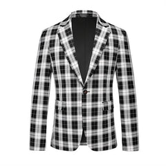 Single Breasted Plaid Suit Men's Clothing Fashion Simple Men Business Social Wedding Party Tuxedo Dress Blazers Jacket SHOWLU FASHION STORE