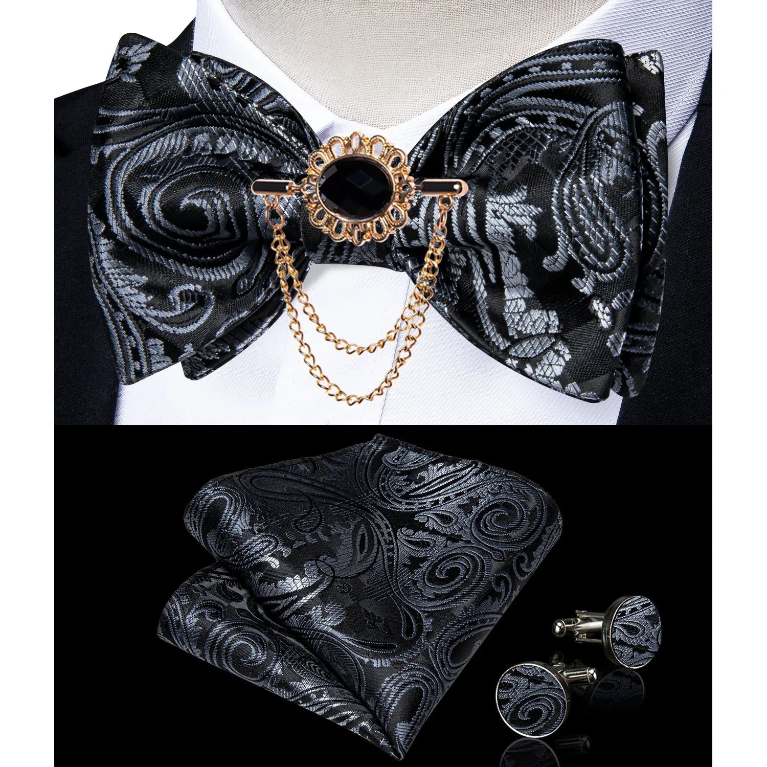 Pink Plaid Solid Men's Self Tie Bow Tie Silk Jacquard Woven Wedding Party Bowtie Hanky Brooch Set Men Butterfly Necktie DiBanGu SHOWLU FASHION STORE